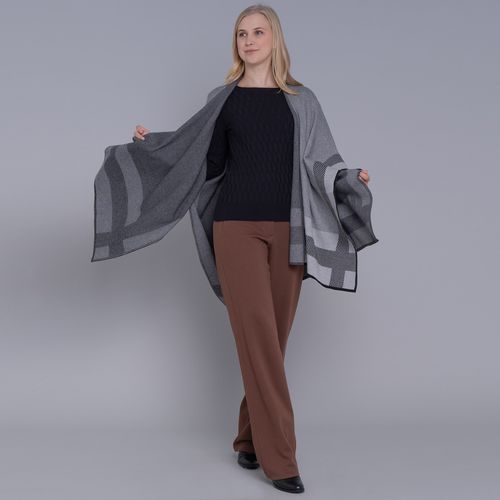 Poncho feminino de tricô premium Arawi para o inverno e frio