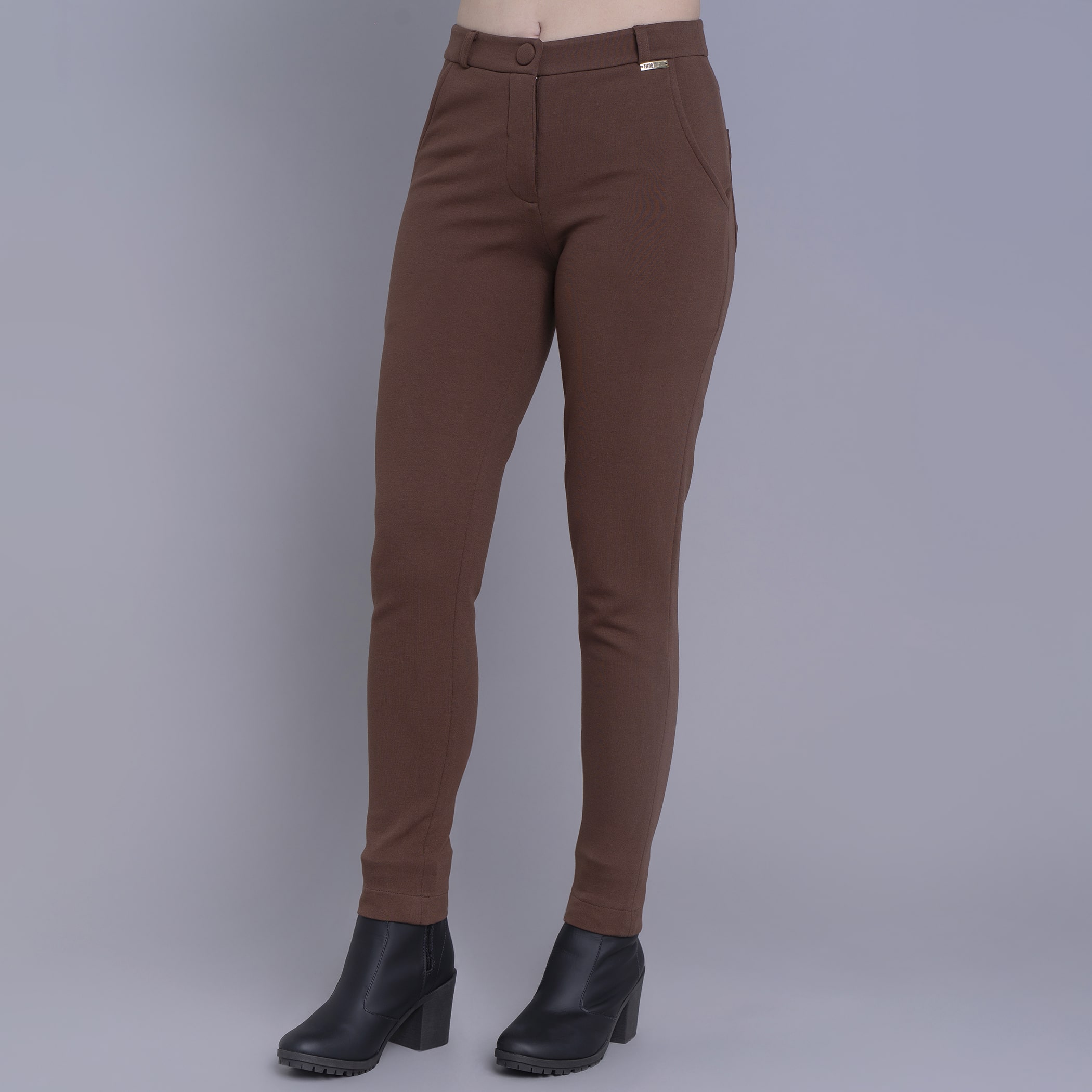 Calça feminina skinny de malha premium Linz