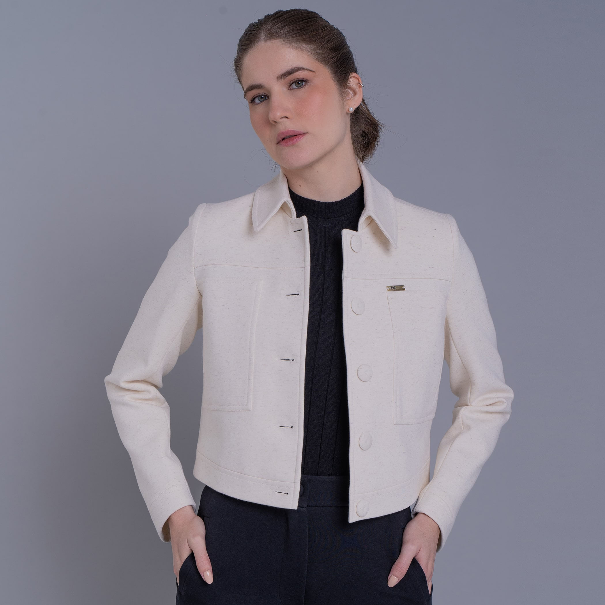 Casaqueto feminino Urpi de malha algodão premium
