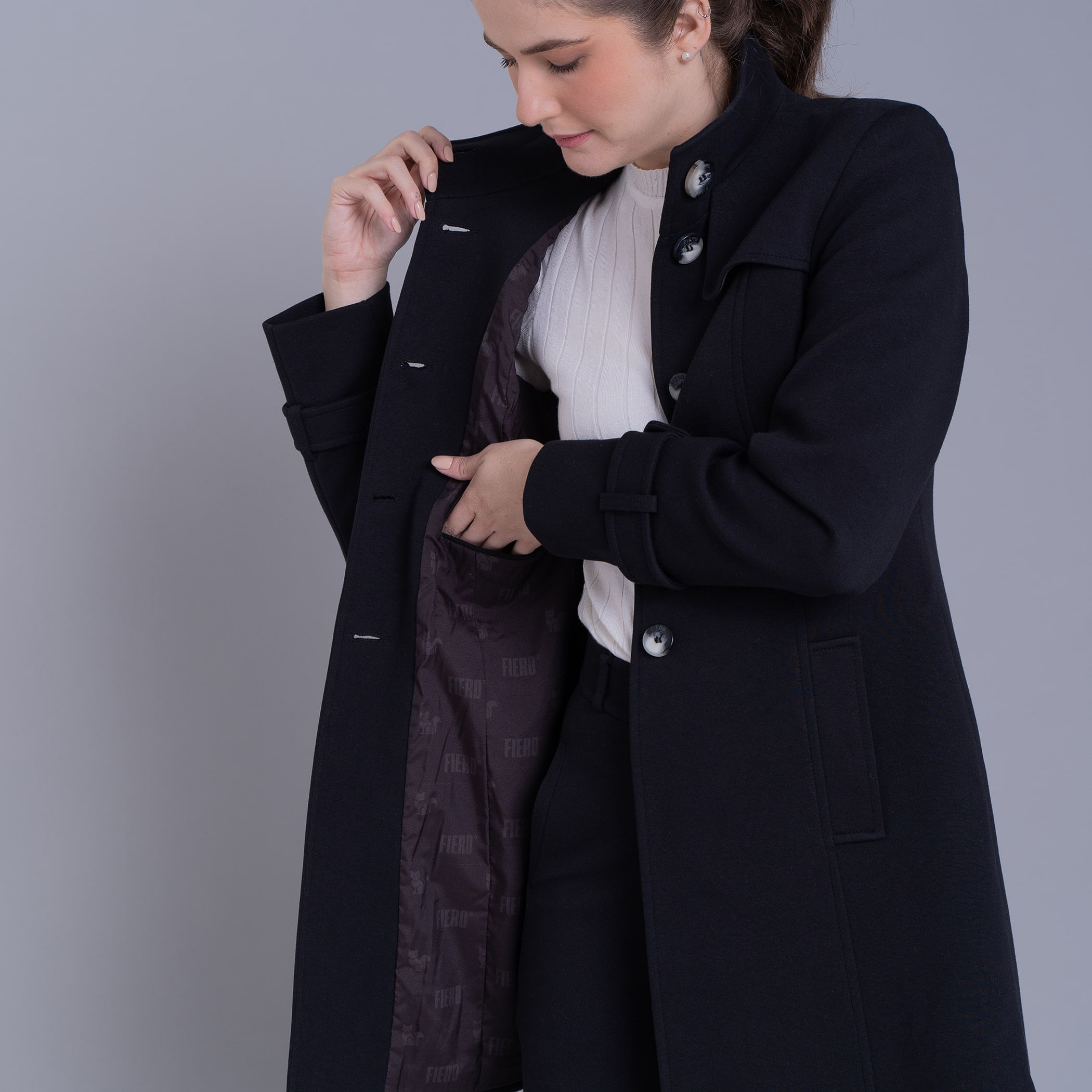 Casaco feminino Sillar de malha algodão premium