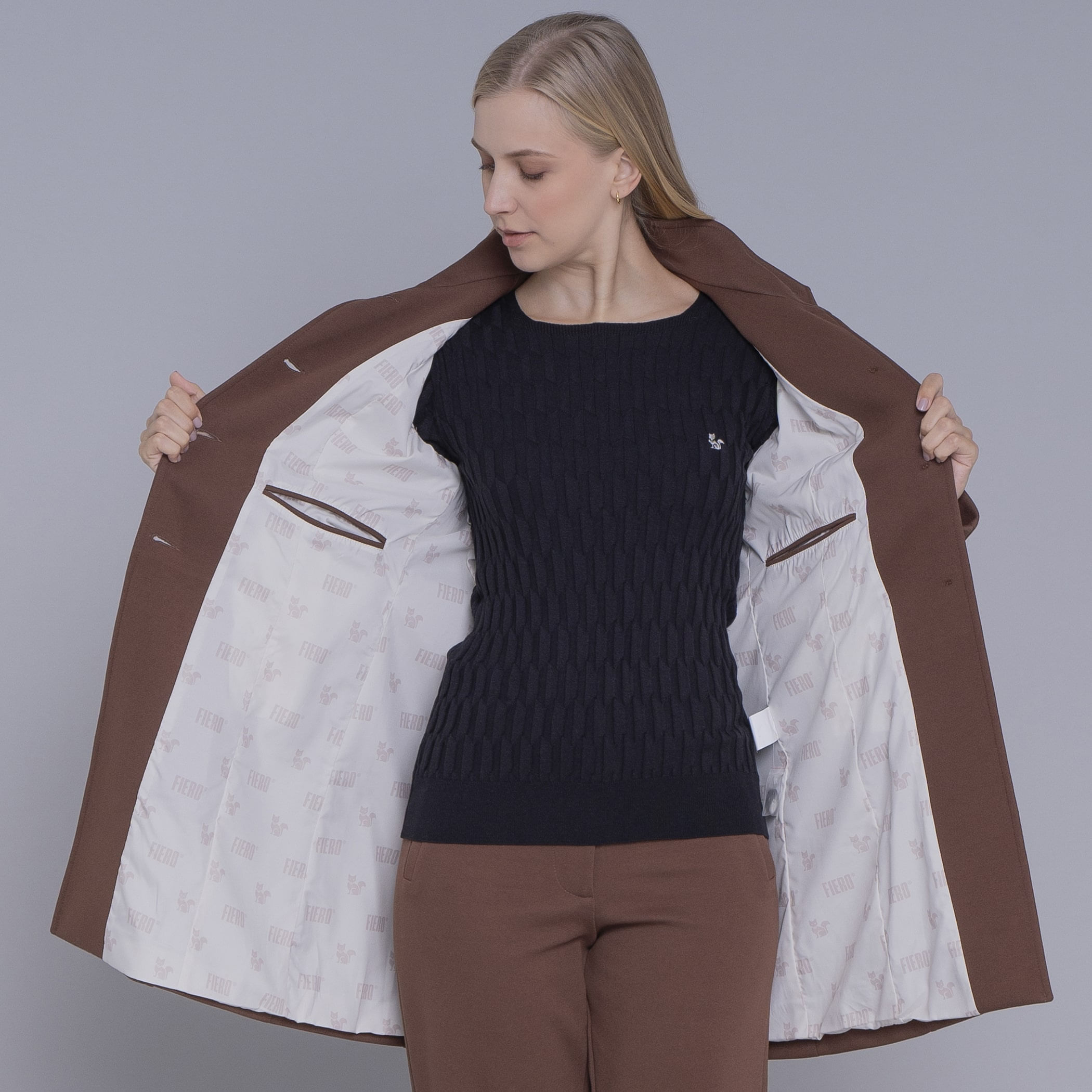 Casaco feminino Sillar de malha algodão premium
