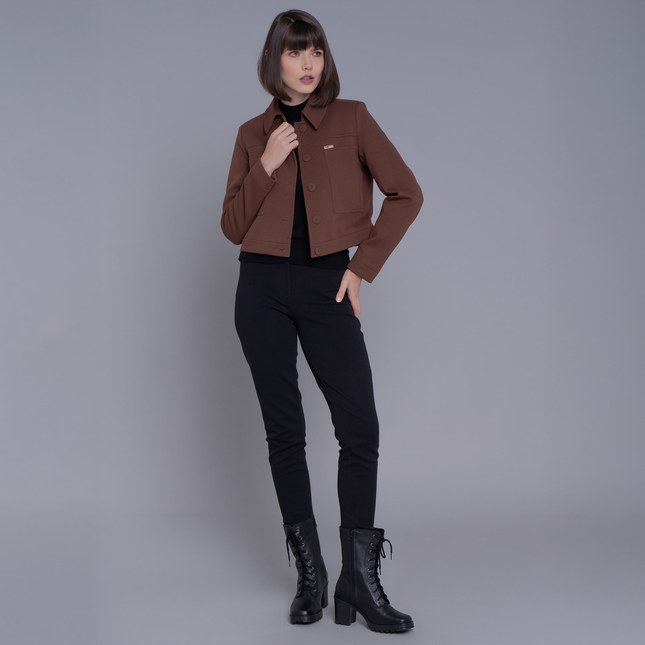 Calça feminina skinny de malha premium Linz