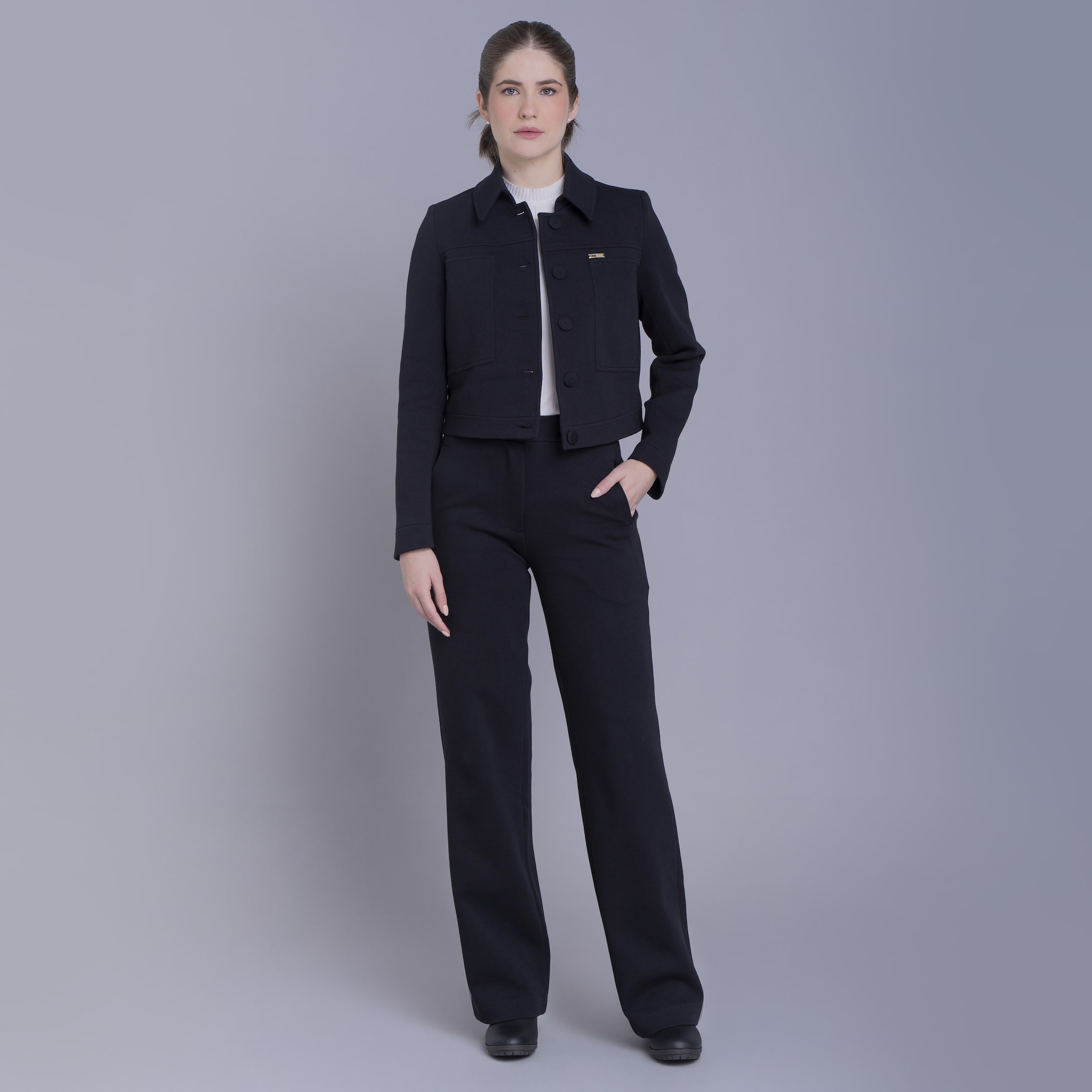 Calça feminina wide malha premium Sibiu