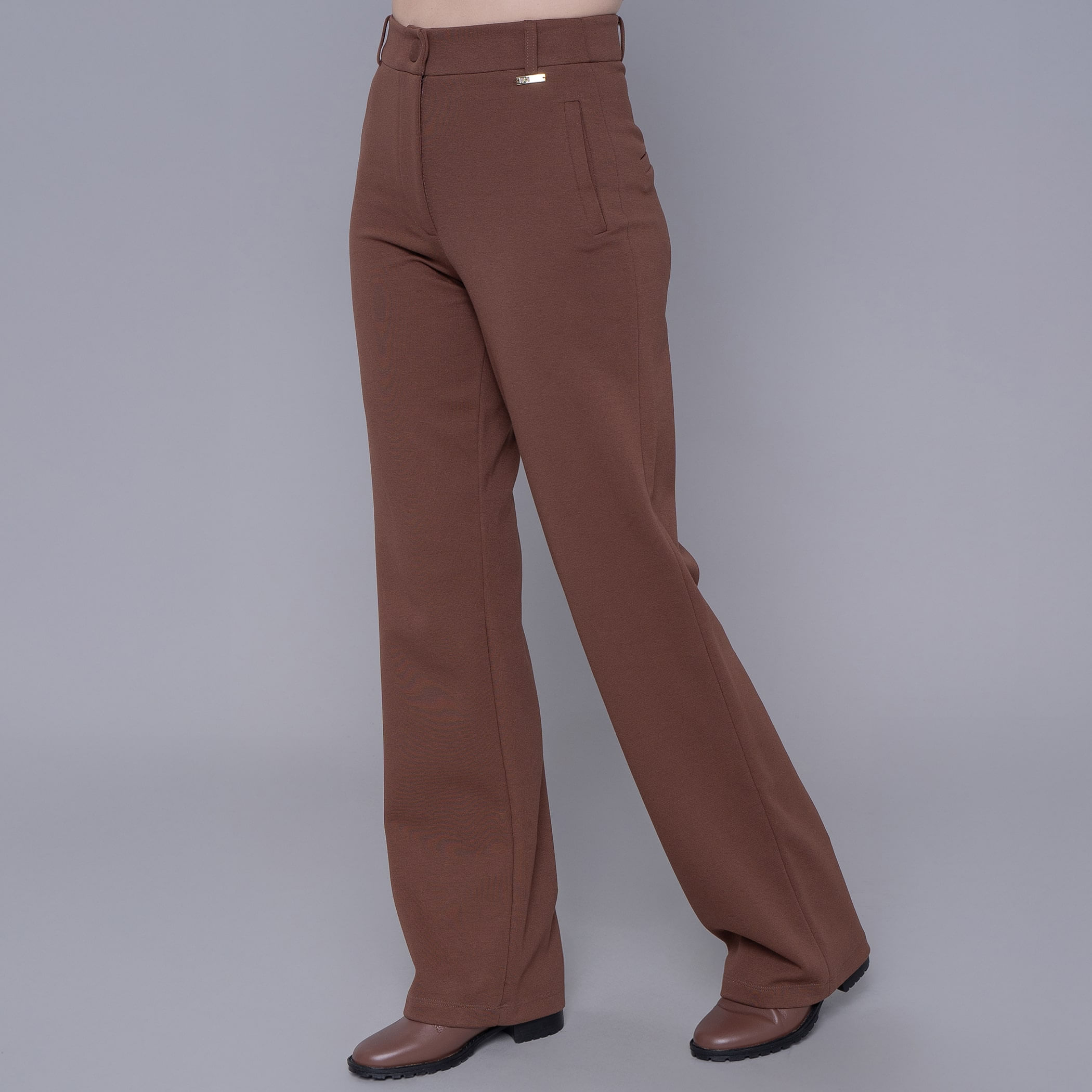 Calça feminina wide malha premium Sibiu