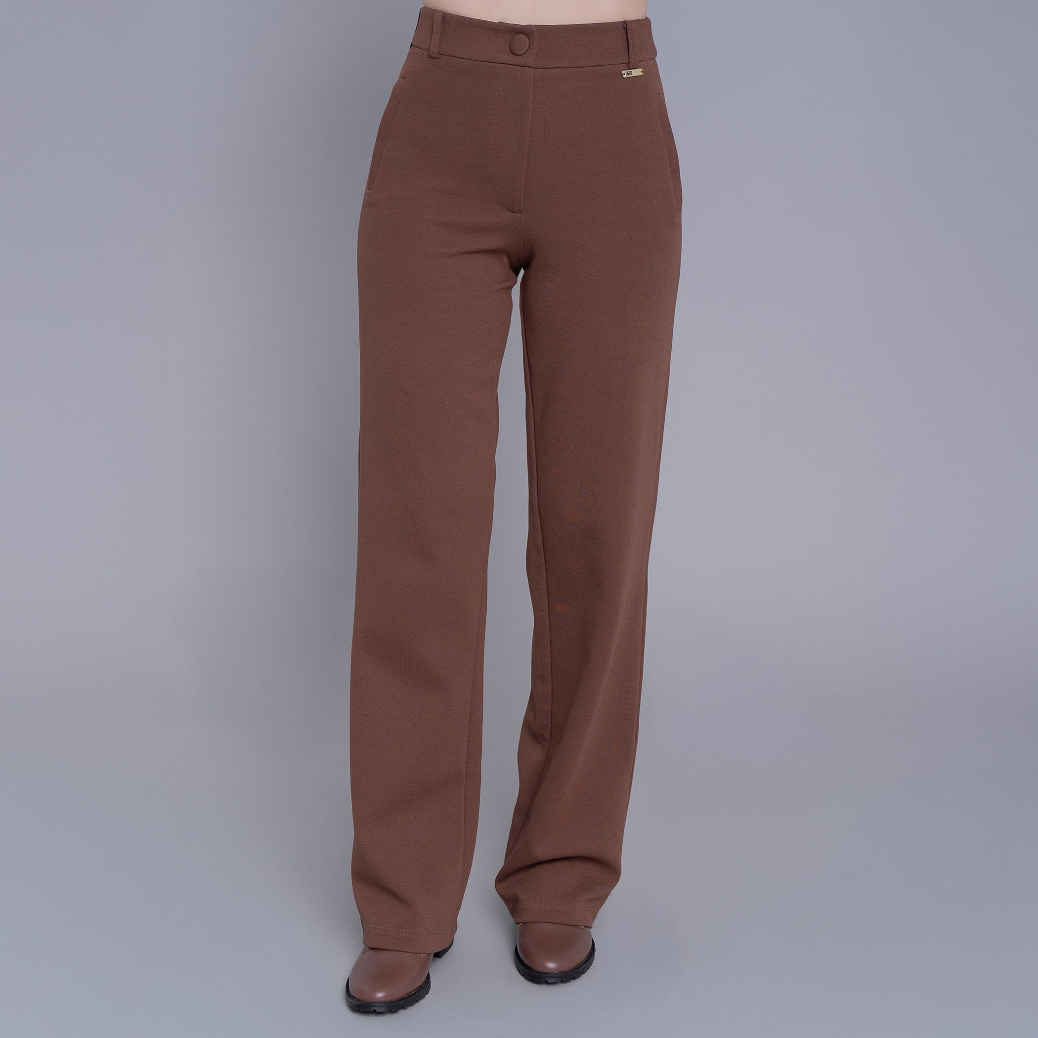 Calça feminina wide malha premium Sibiu