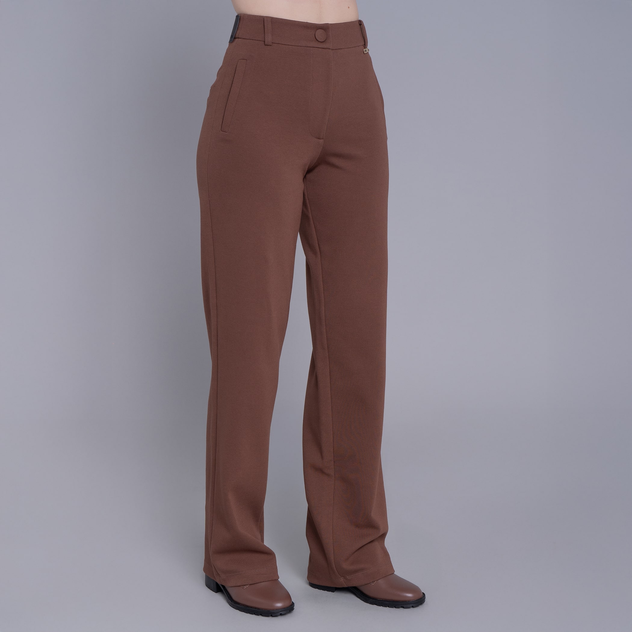 Calça feminina wide malha premium Sibiu
