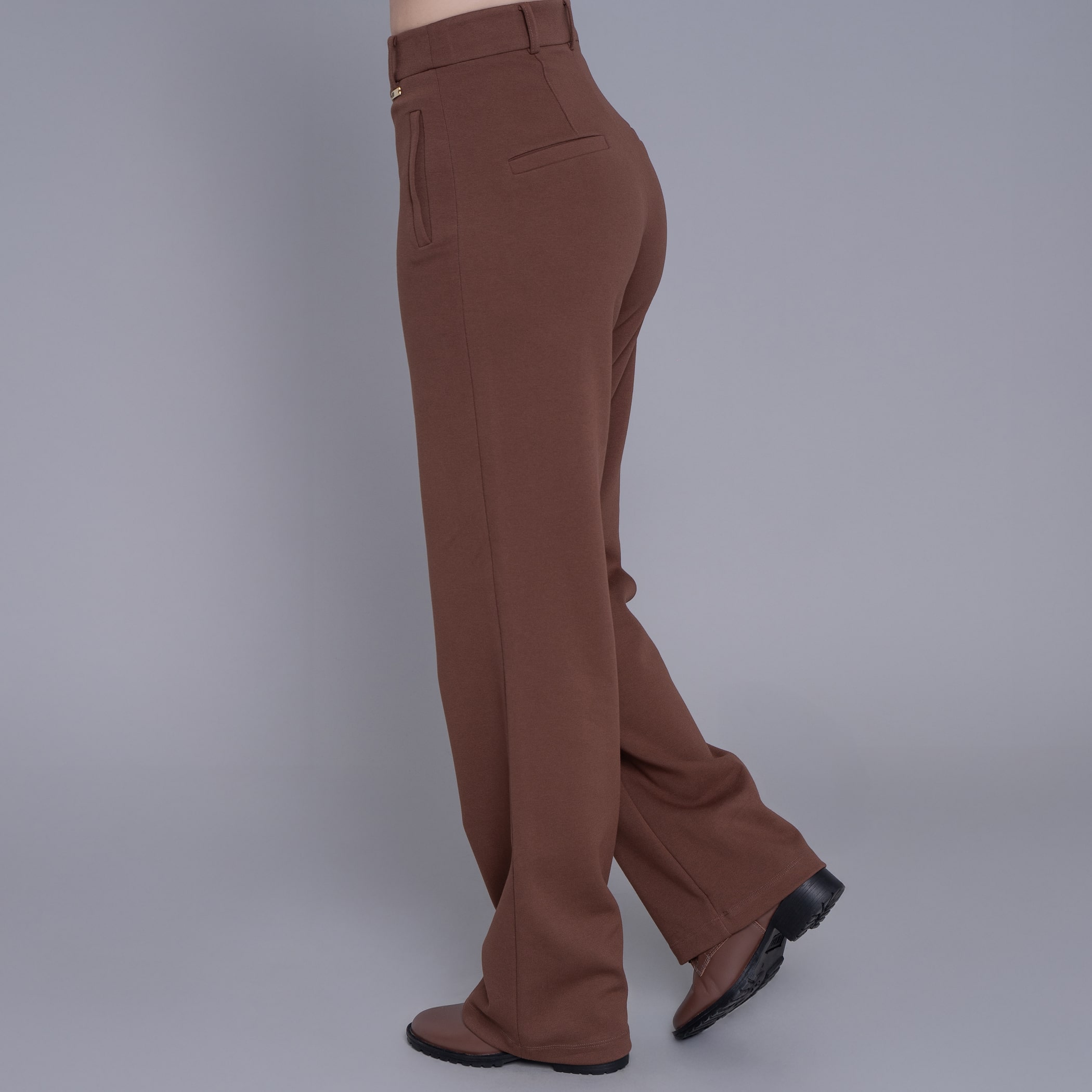 Calça feminina wide malha premium Sibiu