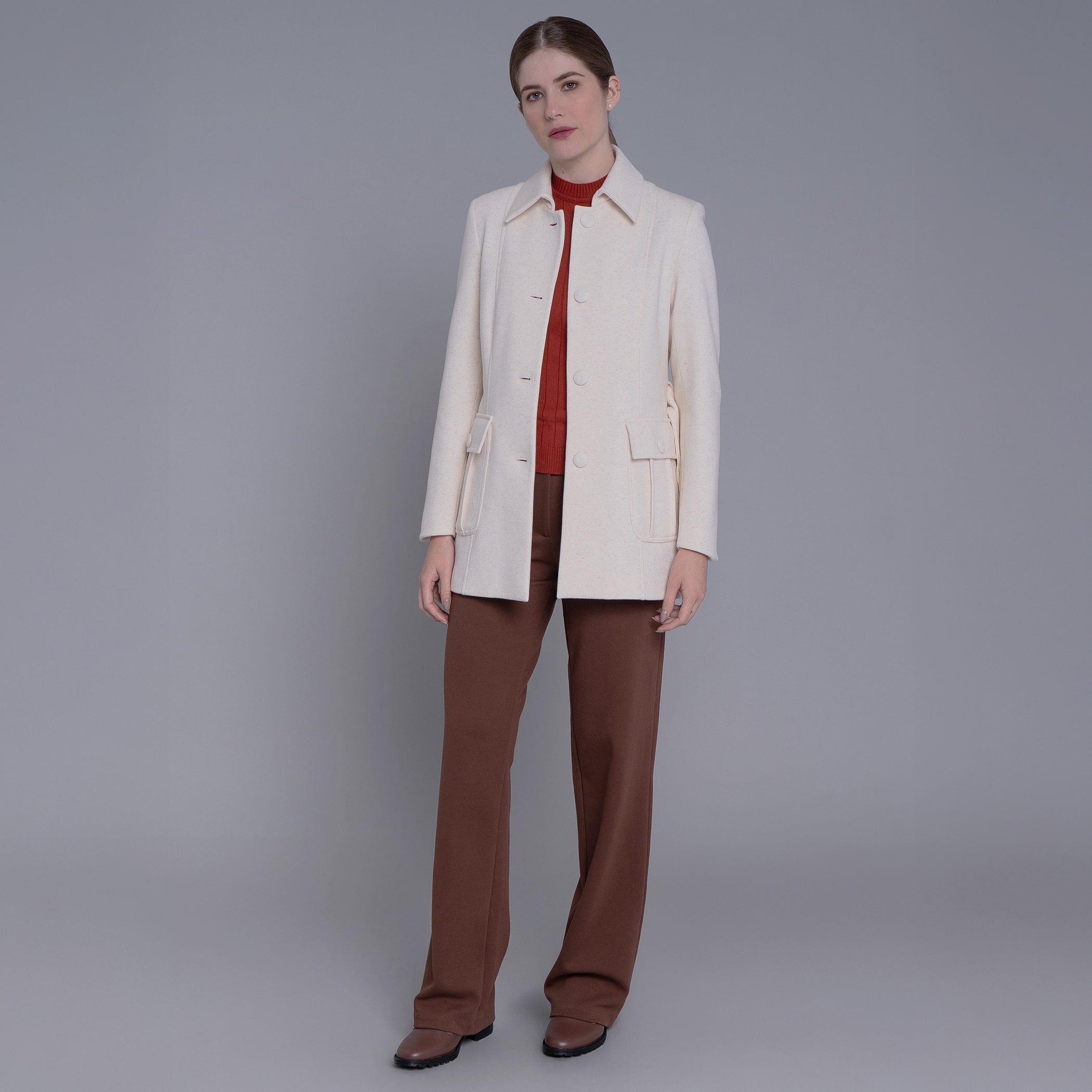 Calça feminina wide malha premium Sibiu
