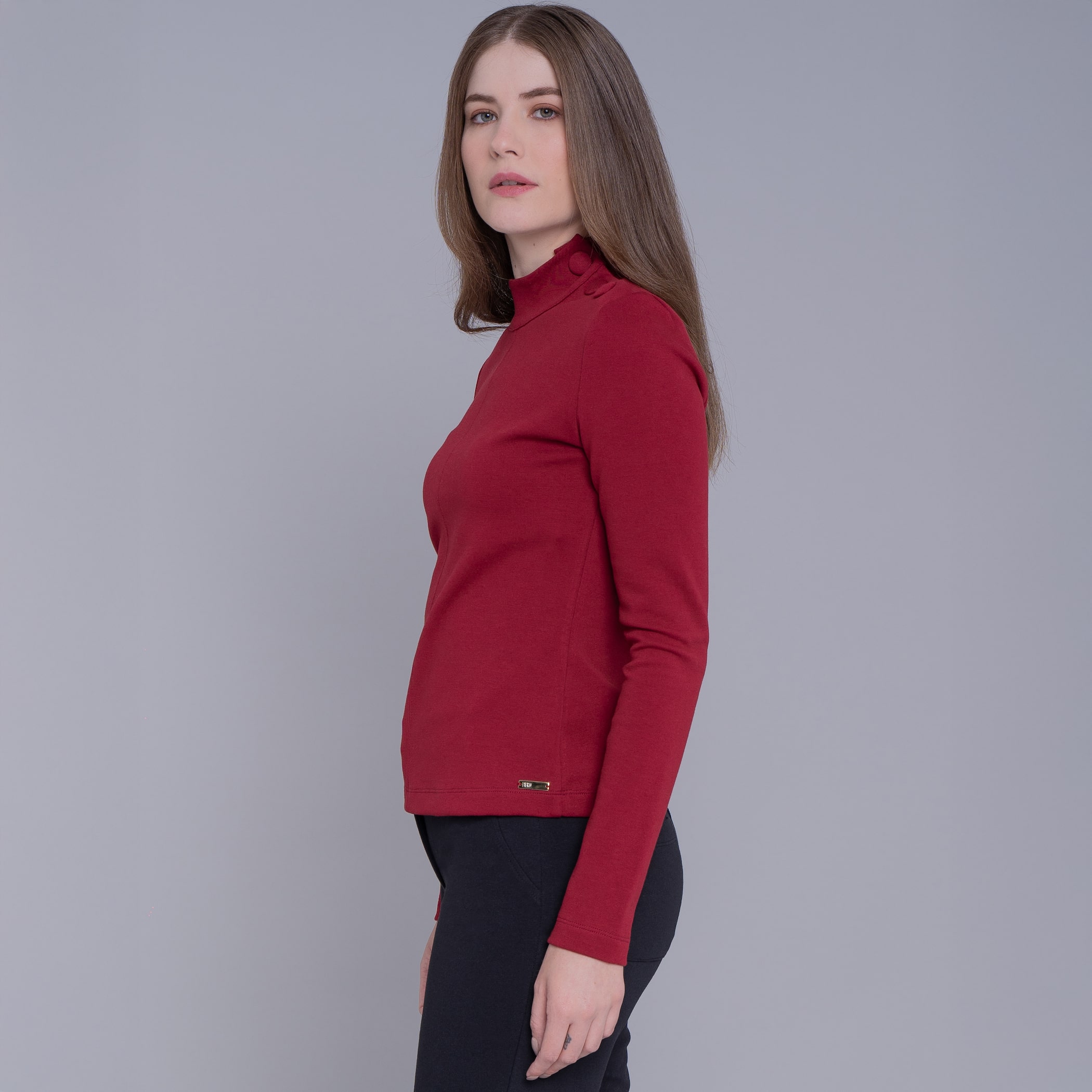 Blusa de malha premium feminina gola alta Yakana