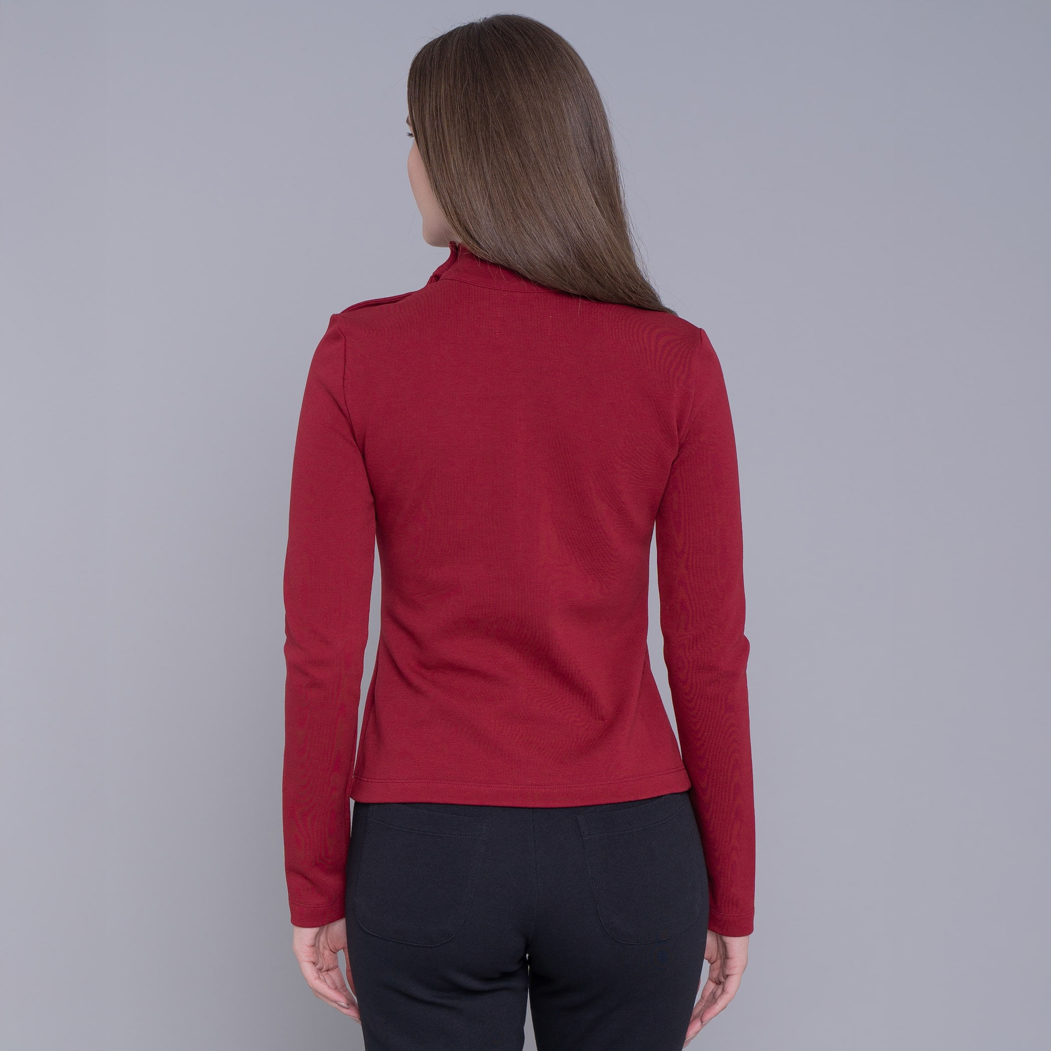 Blusa de malha premium feminina gola alta Yakana