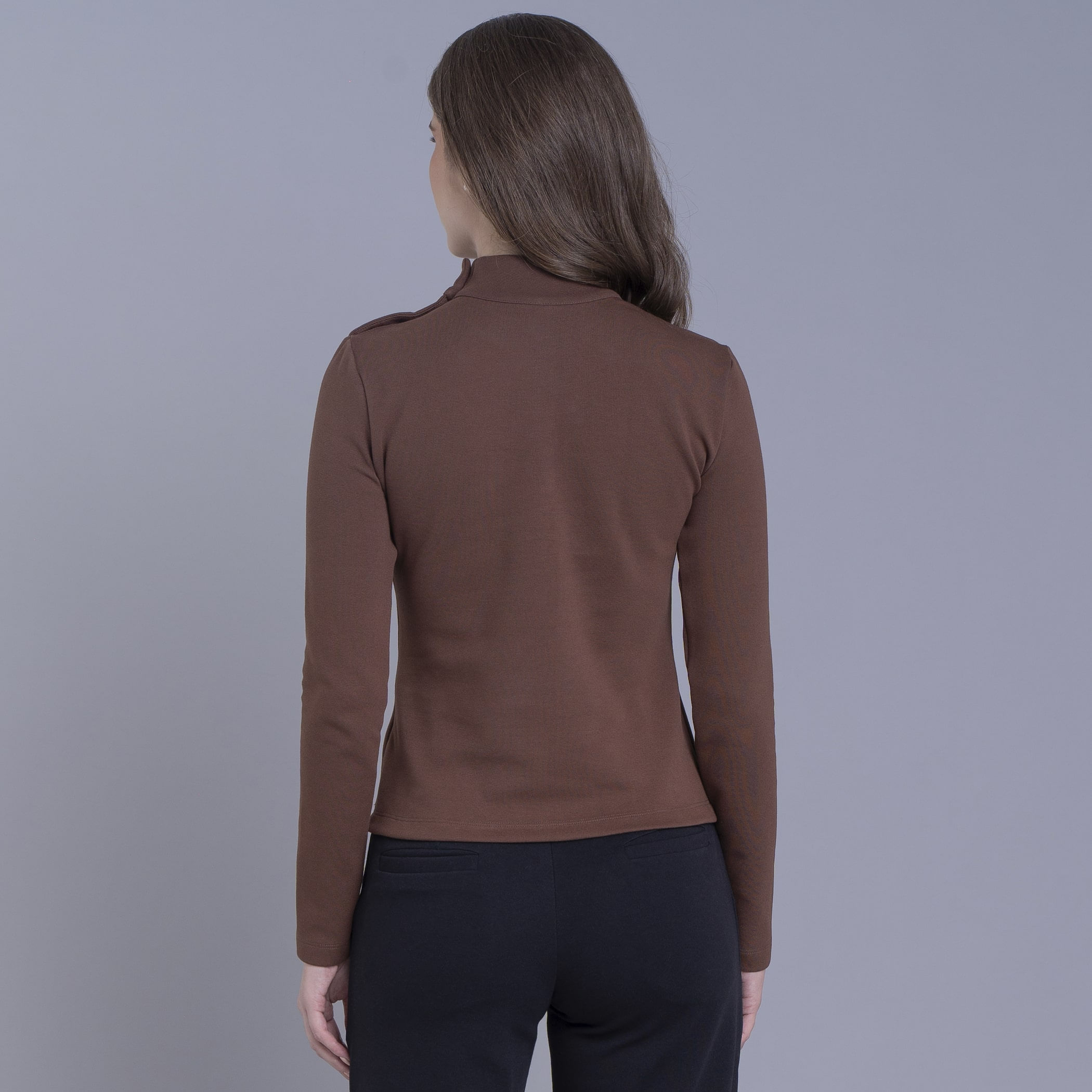 Blusa de malha premium feminina gola alta Yakana