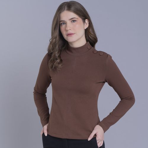 Blusa de malha premium feminina gola alta Yakana