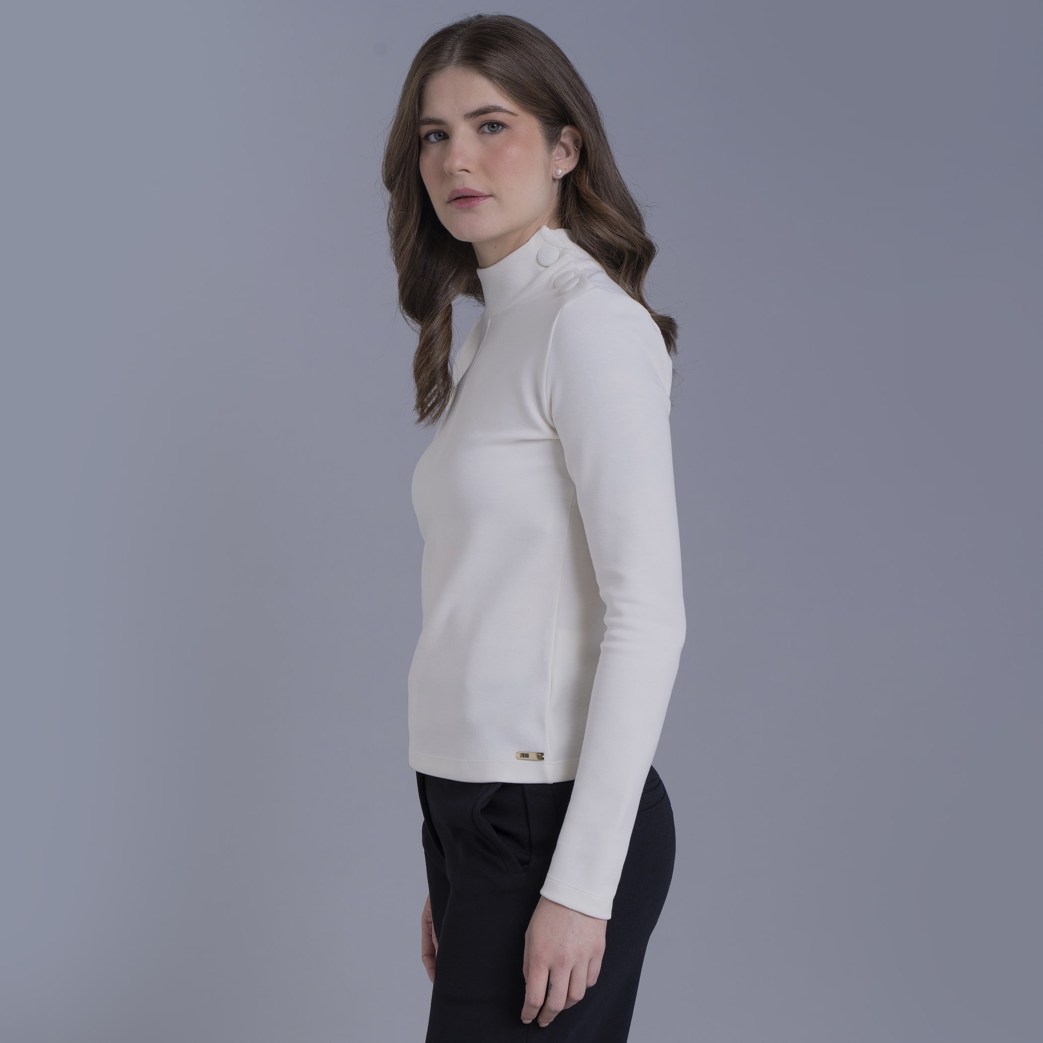 Blusa de malha premium feminina gola alta Yakana