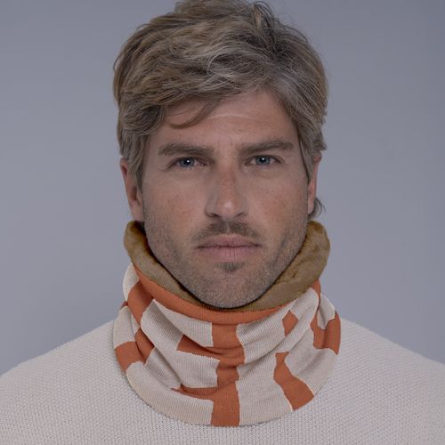 Gola cachecol de tricô forrada com lã Palermo para o frio e inverno