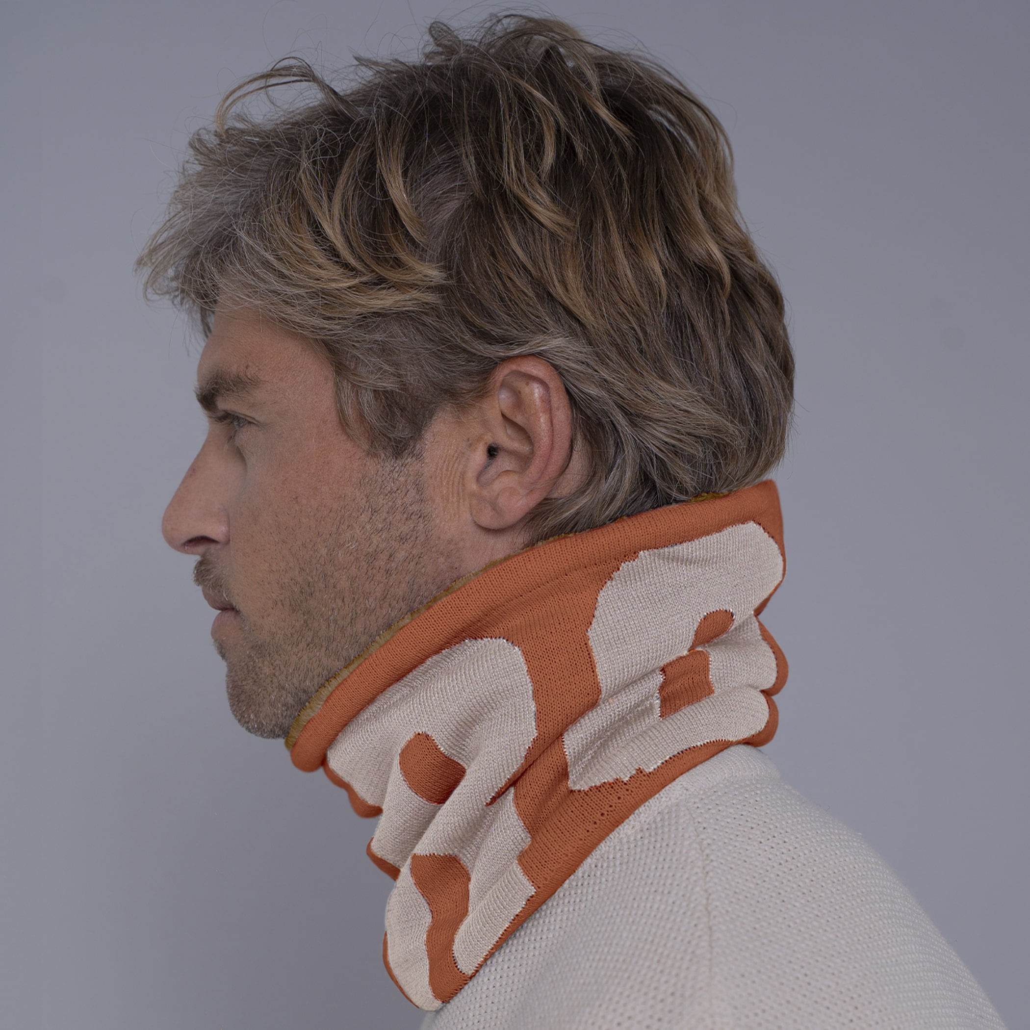 Gola cachecol de tricô forrada com lã Palermo para o frio e inverno