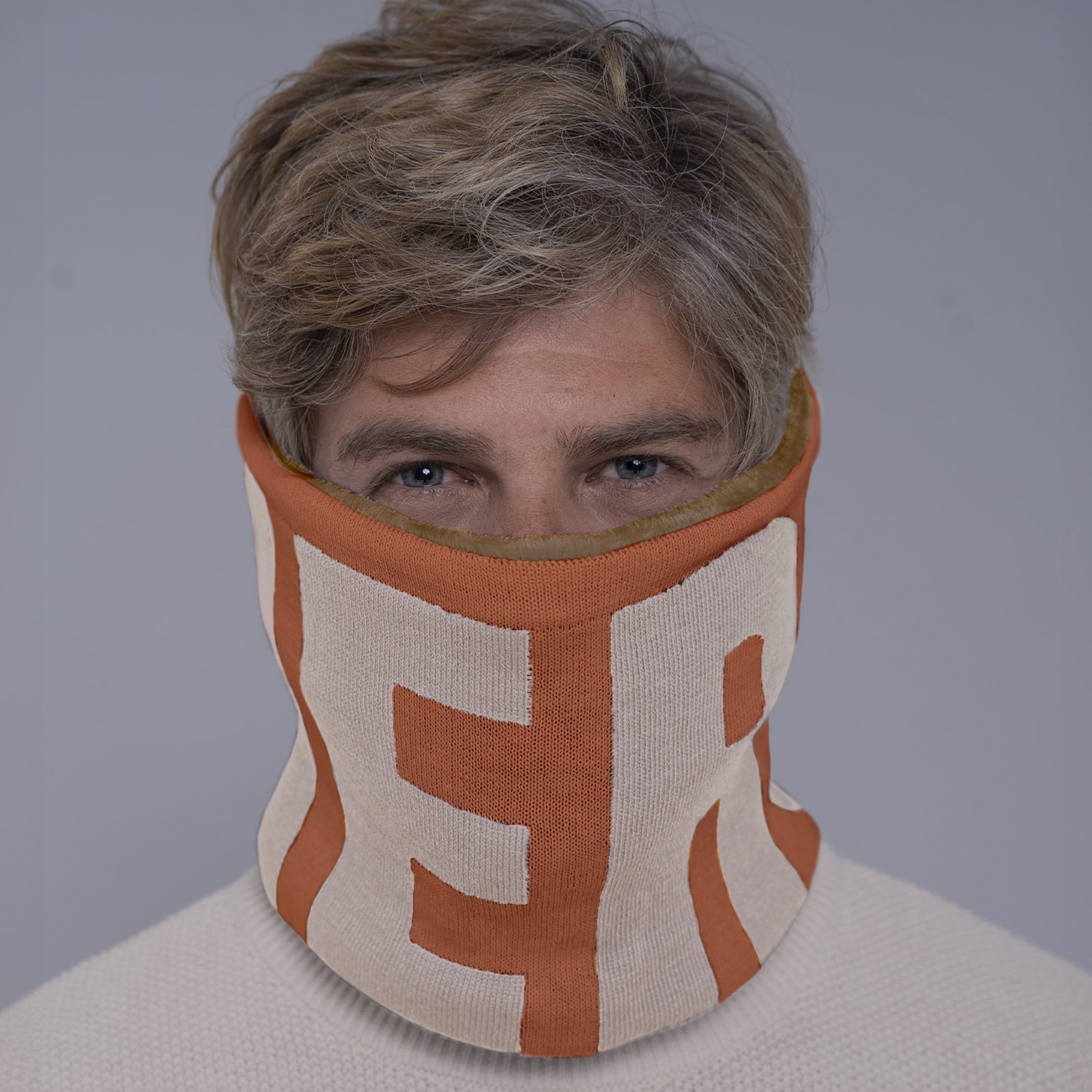 Gola cachecol de tricô forrada com lã Palermo para o frio e inverno
