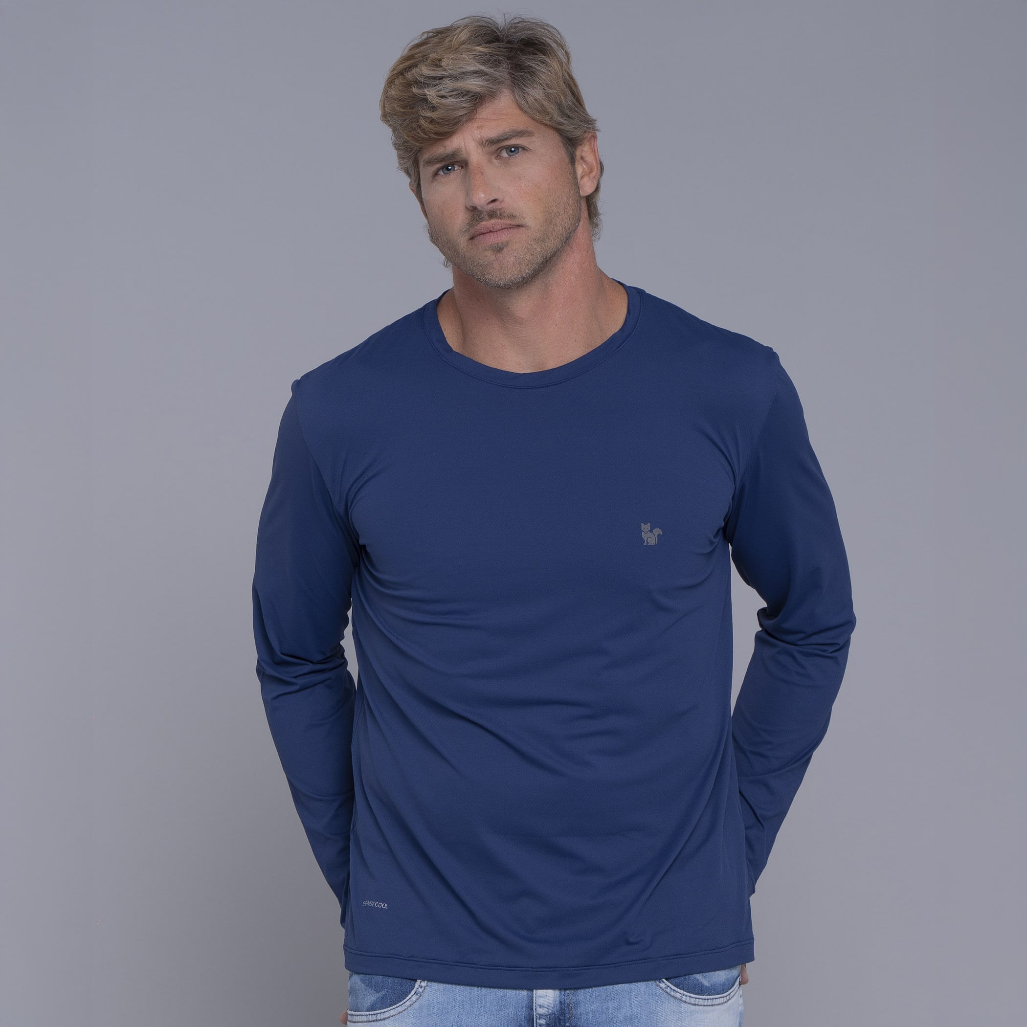 Camiseta Sense Cool proteção UV Masculina Slim Fit - Manga Longa