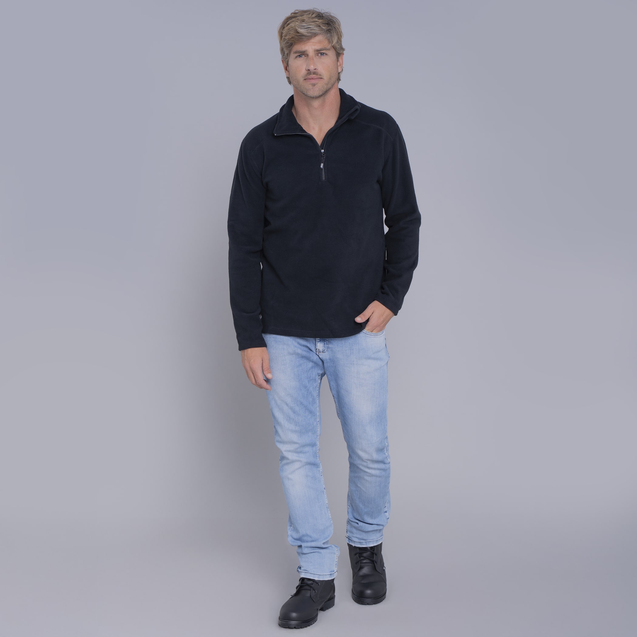 Fleece Térmico Masculino para neve e frio Meio Zíper Nuuk