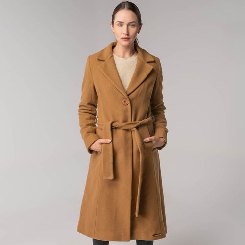 Sobretudo térmico feminino Victória com cinto em lã premium