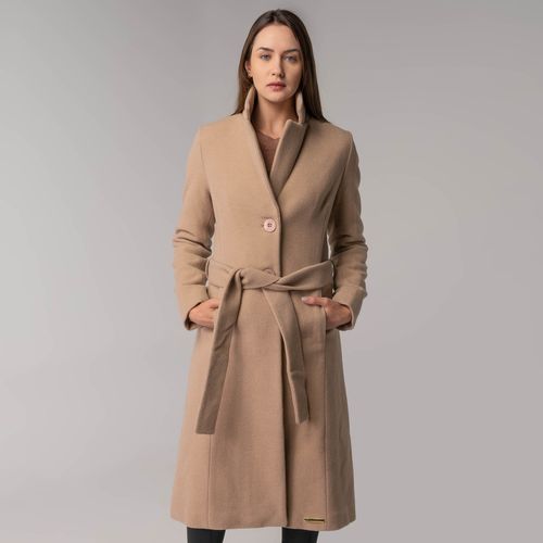 Sobretudo térmico feminino Victória com cinto em lã premium