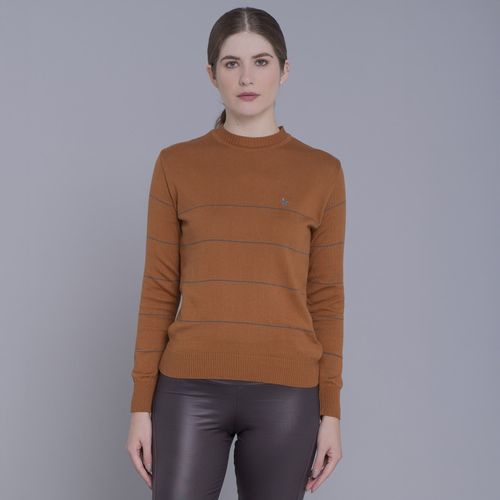 Suéter feminino em tricô La Viña gola redonda