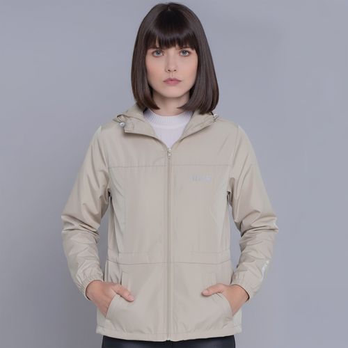 Jaqueta feminina corta vento Wind Block com capuz