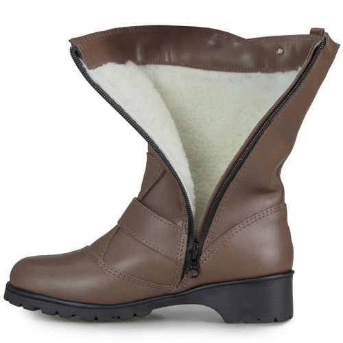 Bota para neve feminina com couro impermeável Innsbruck em lã sintética Ref.:575