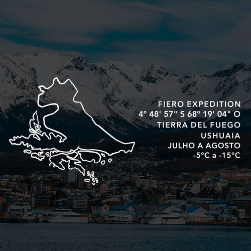 Moletom masculino Coordenadas Ushuaia canguru com forro peluciado