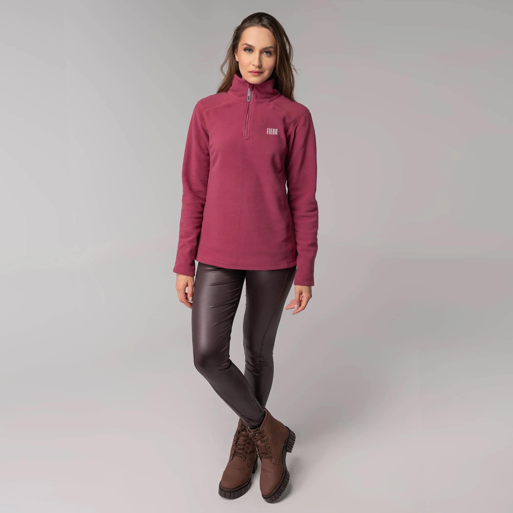 Fleece Térmico Feminino para neve e frio Meio Zíper Nuuk Original