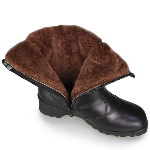 Bota para neve feminina com couro impermeável Innsbruck em lã natural Ref.:1575