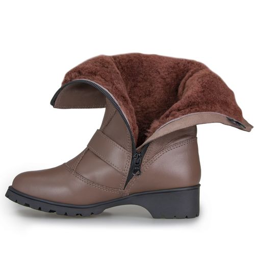Bota para neve feminina com couro impermeável Innsbruck em lã natural Ref.:1575