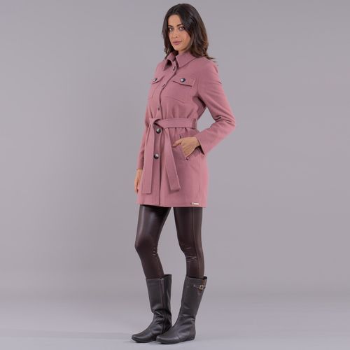 Casaco Térmico Feminino Saint-Tropez em lã premium com cinto