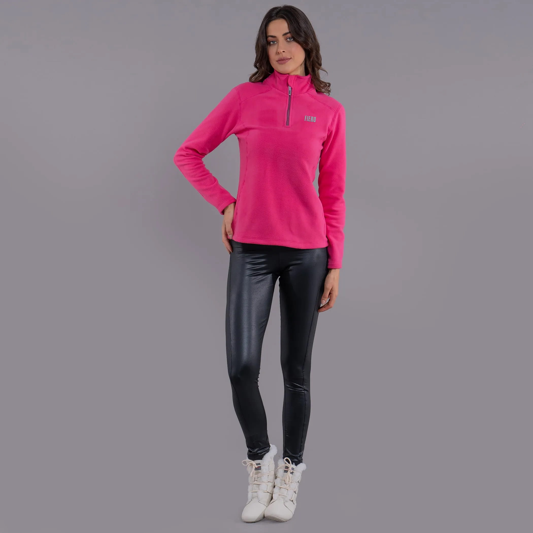 Fleece Térmico Feminino para neve e frio Meio Zíper Nuuk Original