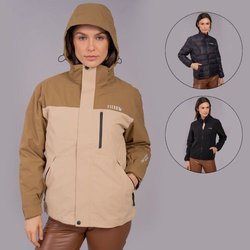 Casaco feminino 5 em 1 Polar Extreme impermeável para neve