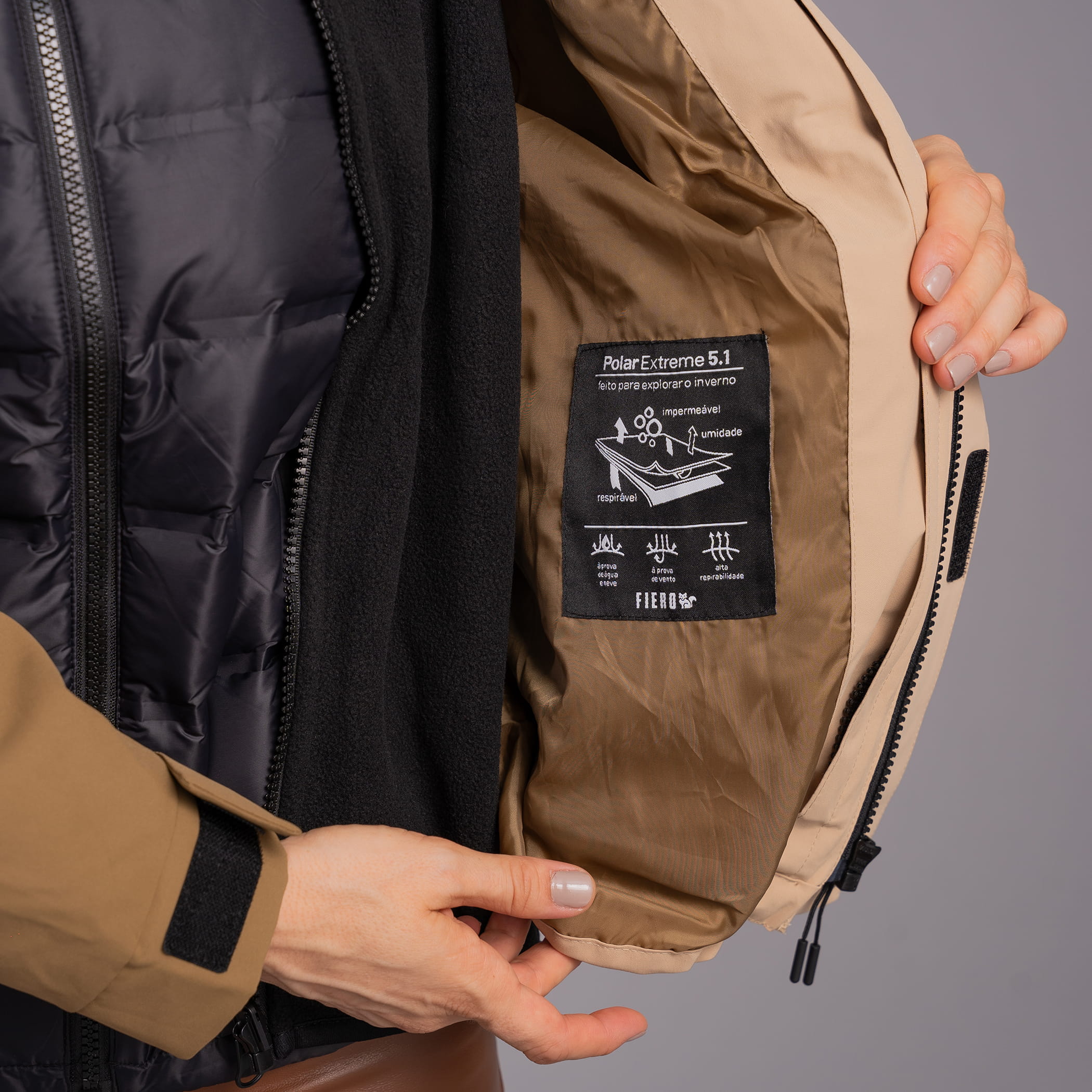 Casaco feminino 5 em 1 Polar Extreme impermeável para neve