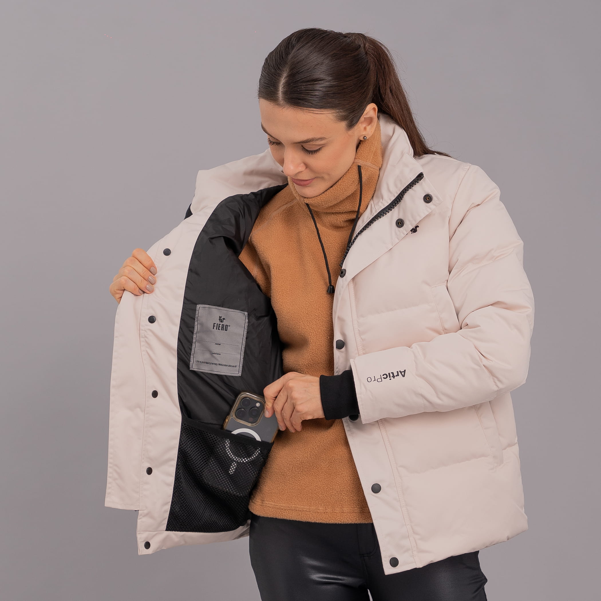 Casaco feminino Artic Pro puffer para o frio extremo e neve