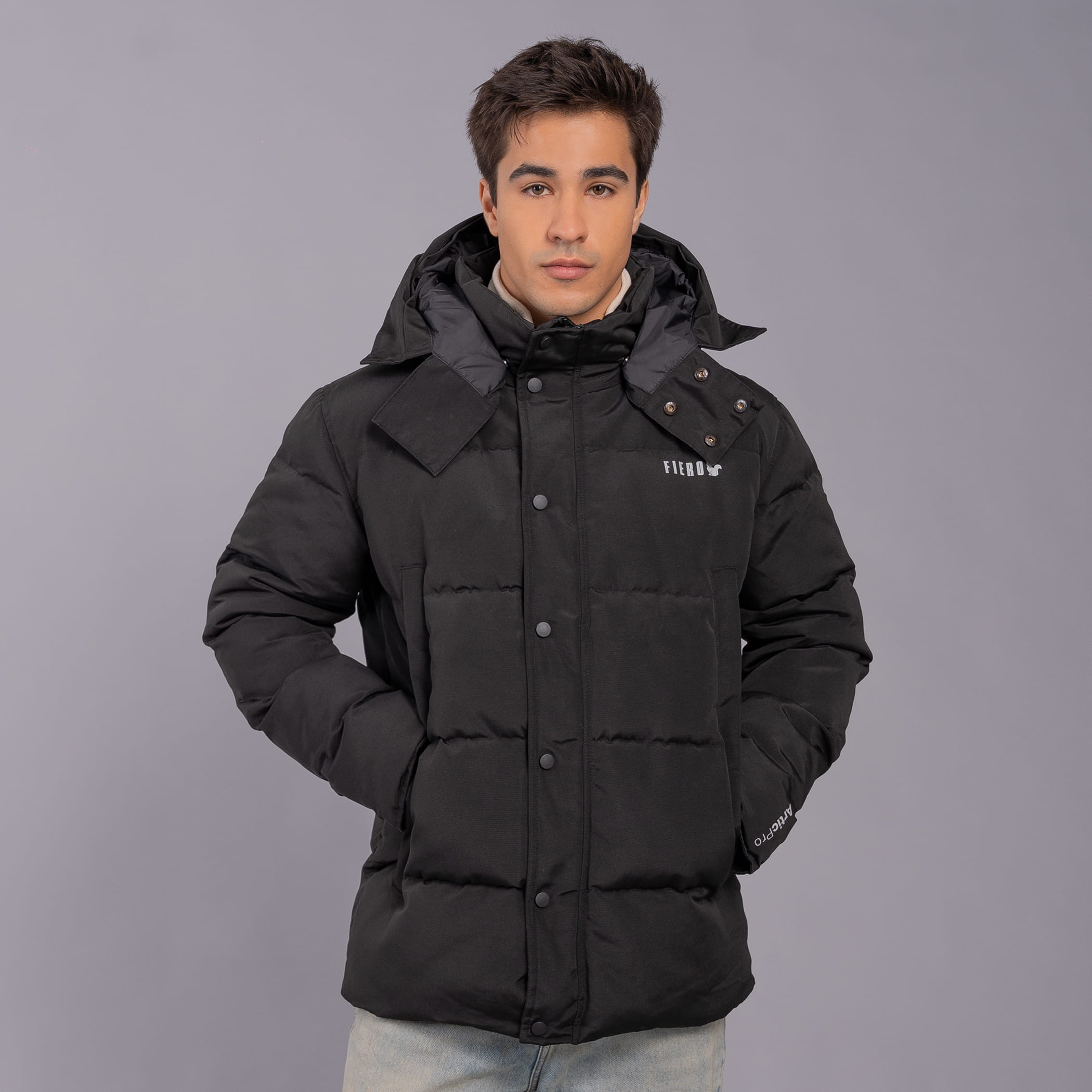 Casaco masculino Artic Pro puffer para o frio extremo e neve