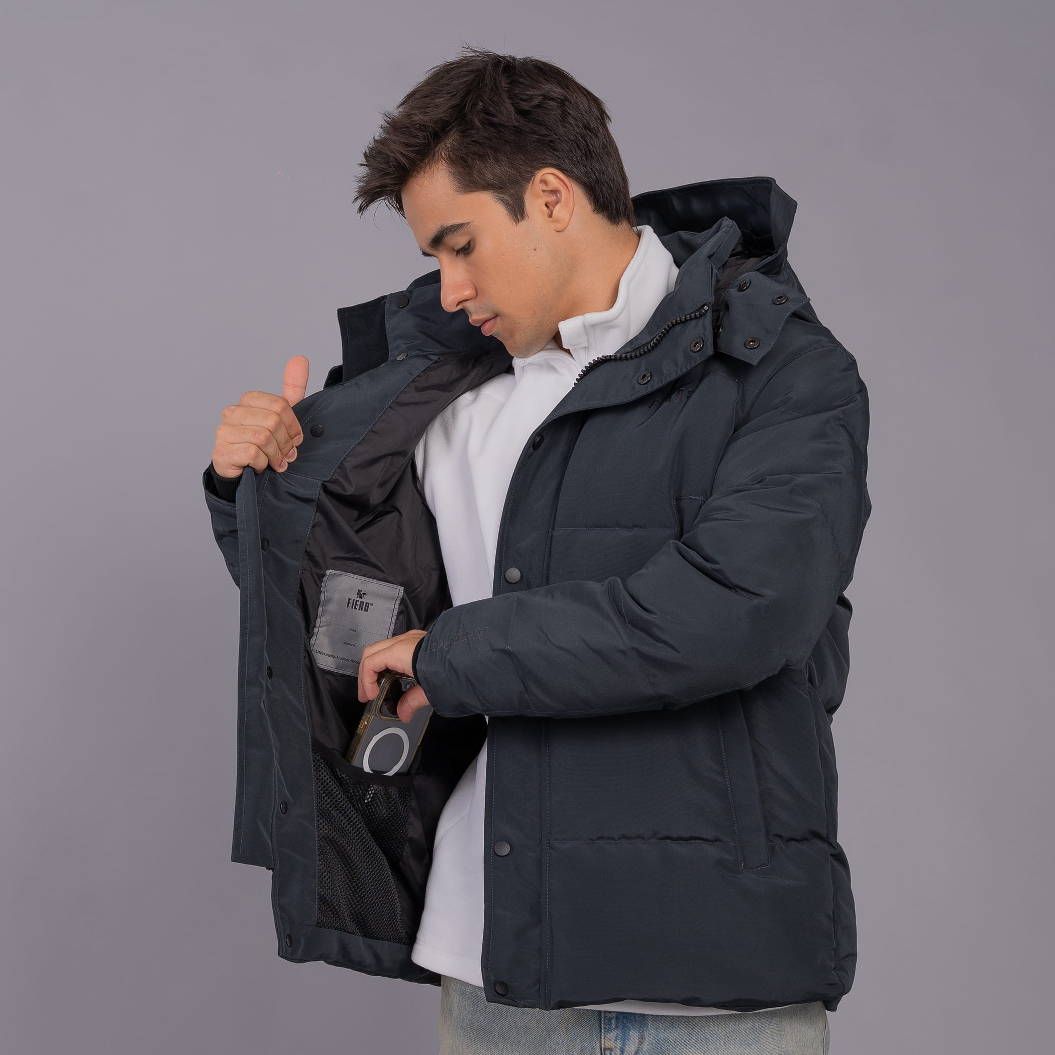 Casaco masculino Artic Pro puffer para o frio extremo e neve