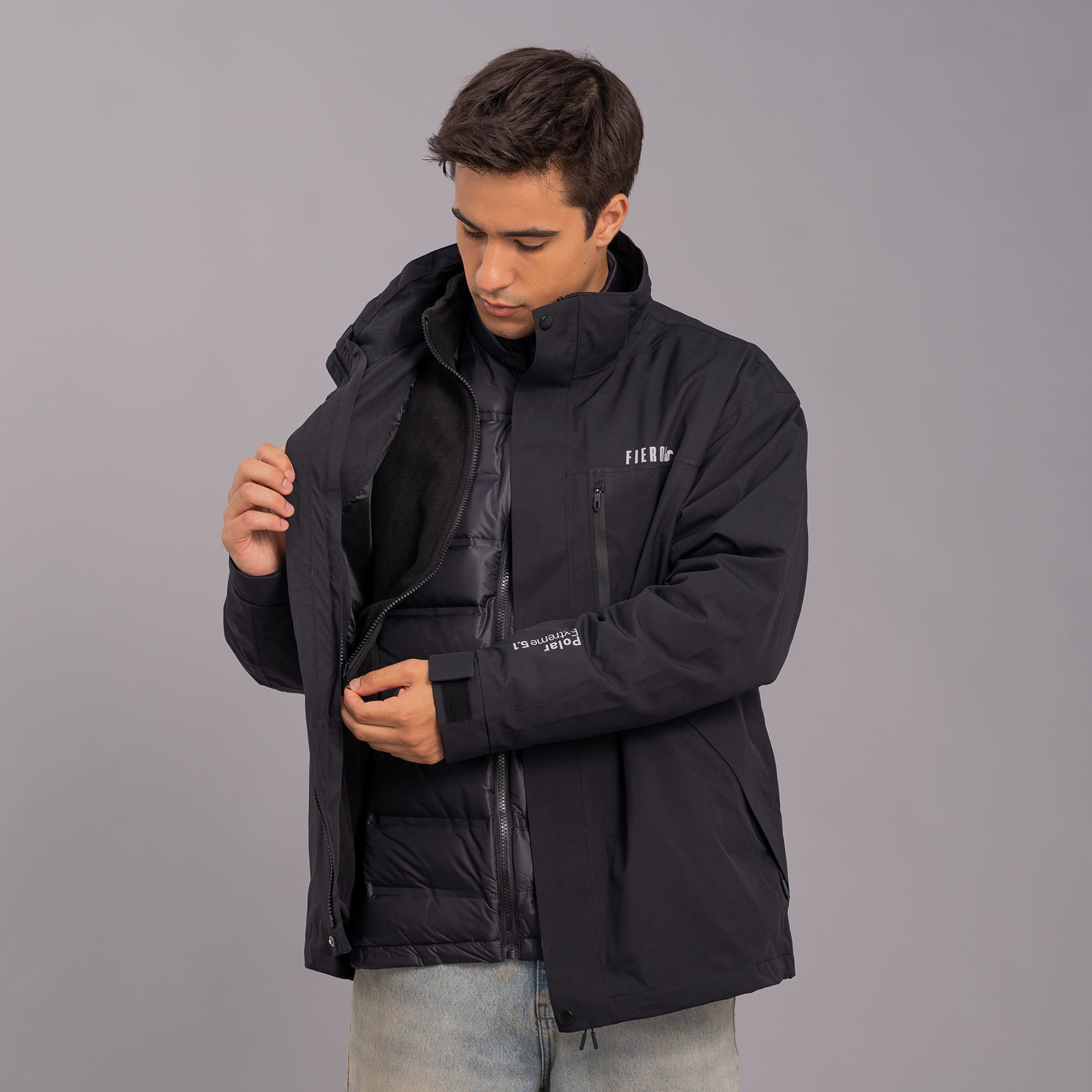 Casaco masculino 5 em 1 Polar Extreme impermeável para neve