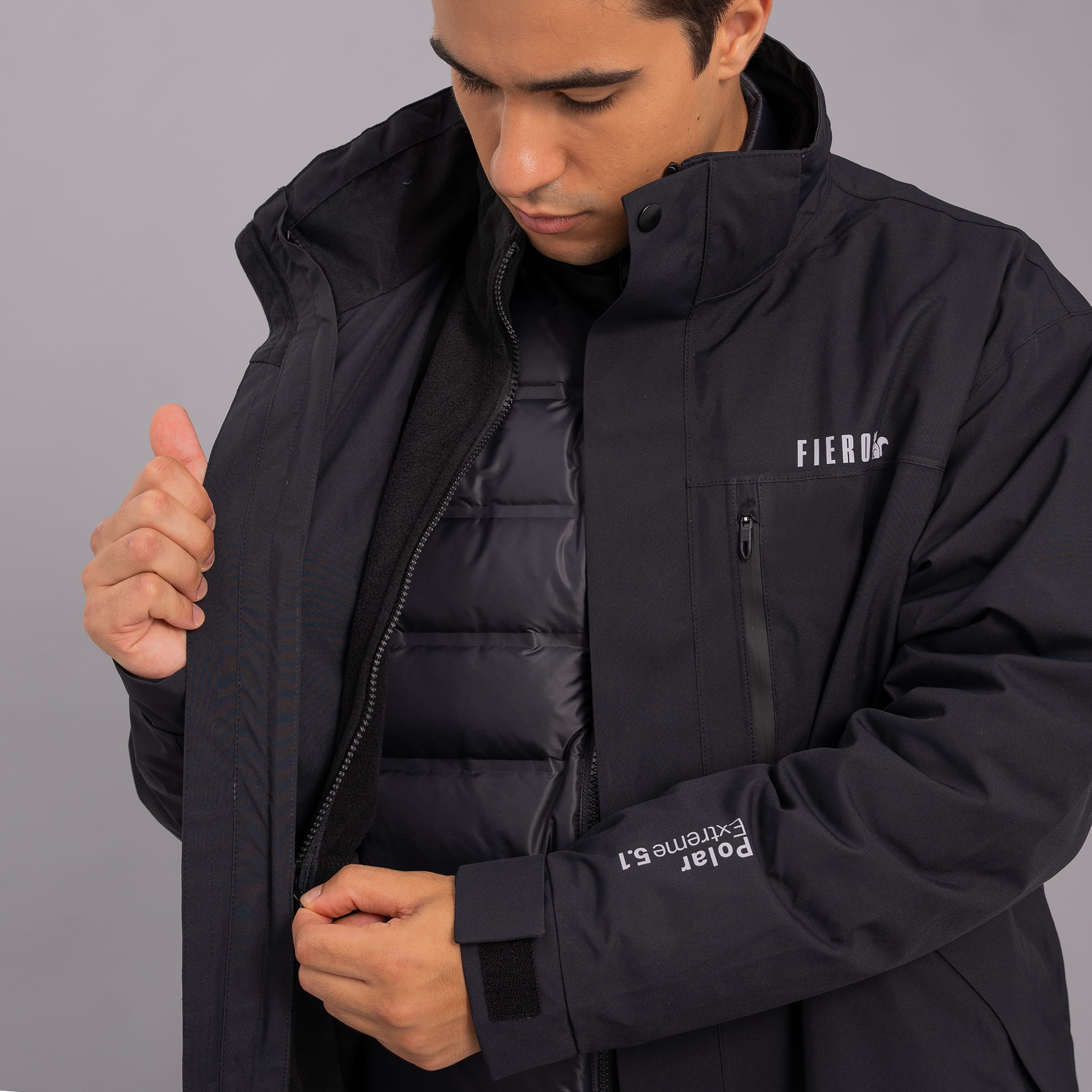 Casaco masculino 5 em 1 Polar Extreme impermeável para neve