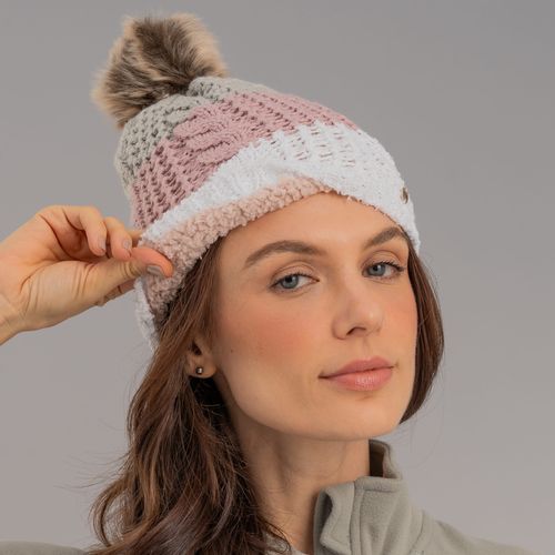 Gorro Feminino para o frio intenso forrado em lã com pompom forrado em lã Copenhague