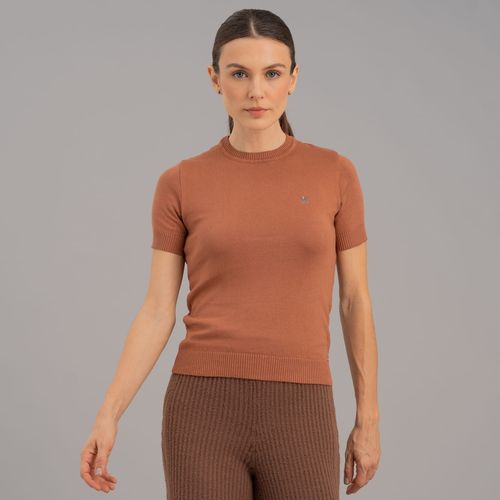 Blusa Tricô Feminina Manga Curta Brooklyn