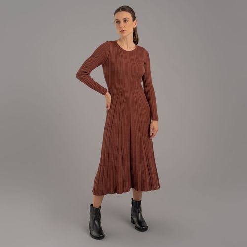 Vestido de tricot midi canelado Calchaquí para o inverno