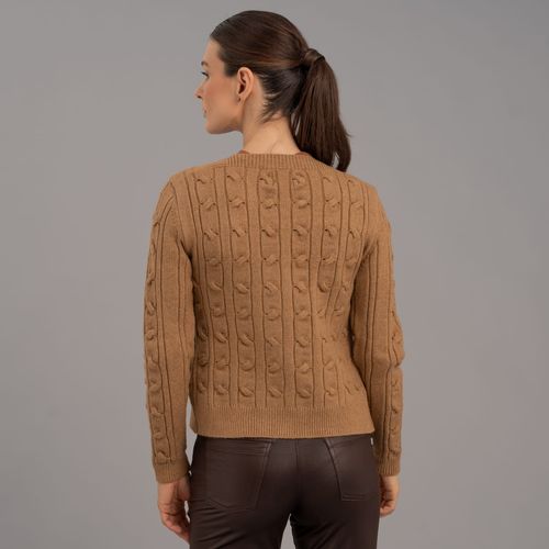 Cardigan feminino tranças em tricô Cafayate