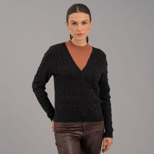 Cardigan feminino tranças em tricô Cafayate