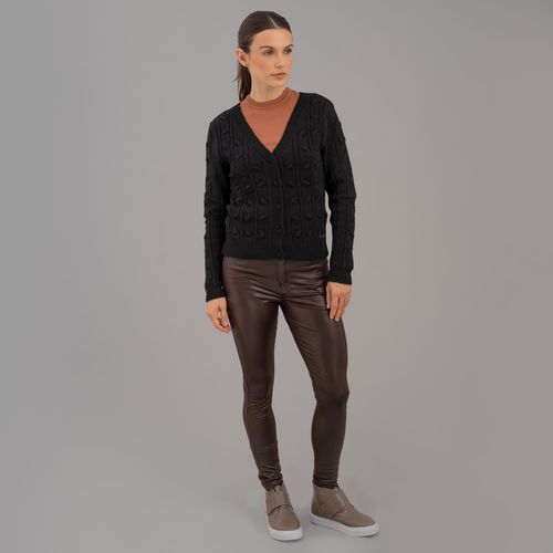 Cardigan feminino tranças em tricô Cafayate