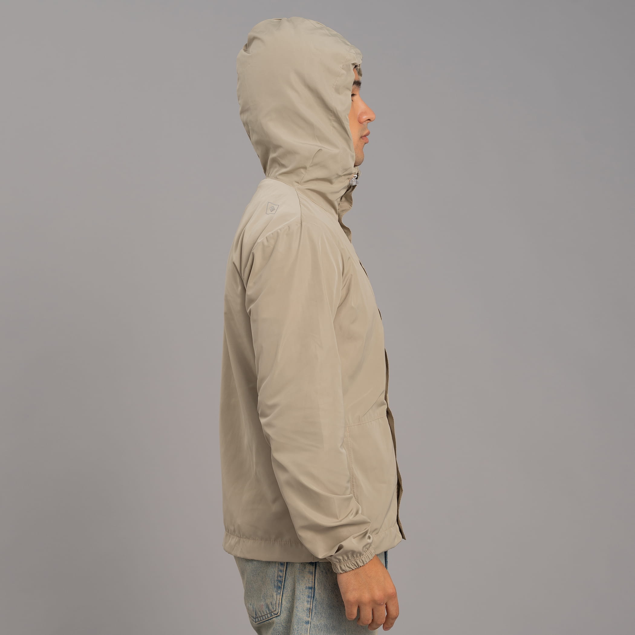 Jaqueta masculina corta vento Wind Block com capuz