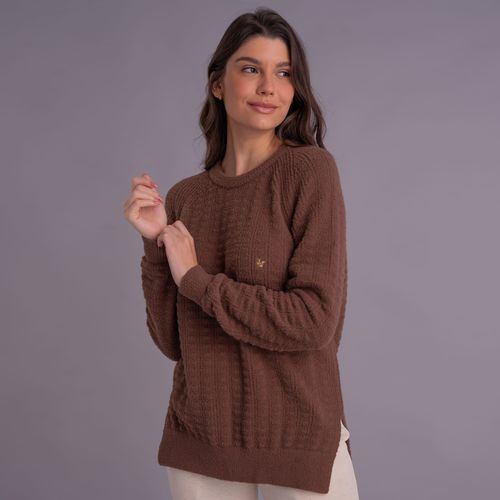 Suéter feminino em tricô oversized peluciado confort Pucará