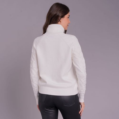 Suéter feminino em tricô gola boba alta Molinos