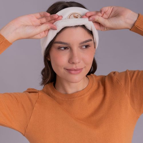 Protetor de orelha headband em tricot forrado canelado Las Ventanas para o frio